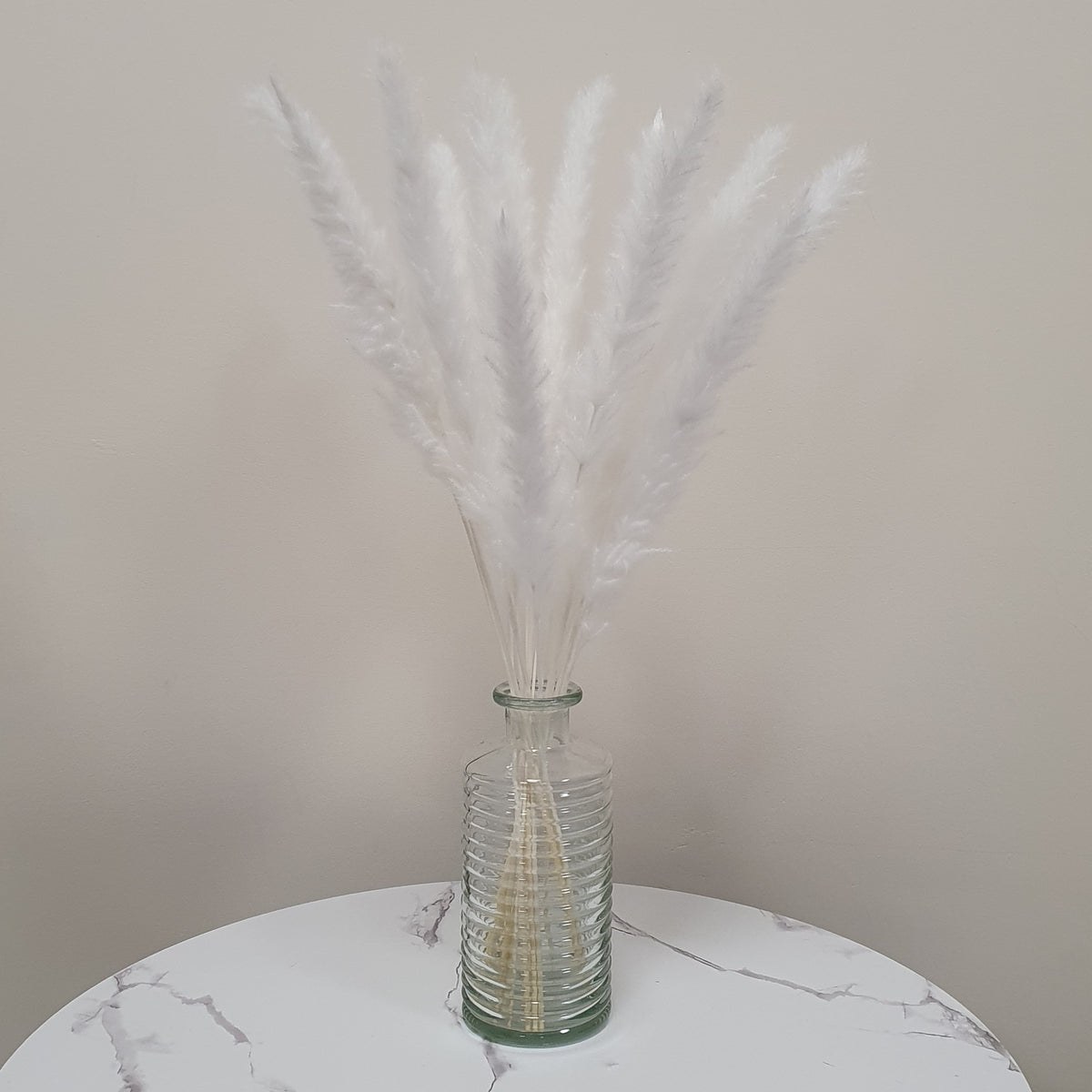 Opal Lily | Dried Flowers and Boho Decor | Horizontal Ribbed Glass Vase ...